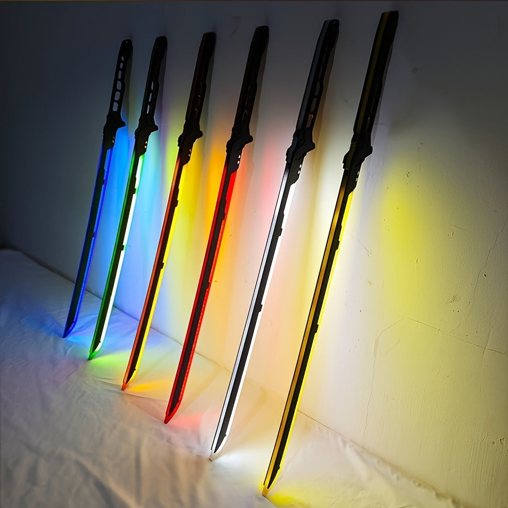1:1 Scale Sci-Fi Glowing Sword for Cosplay Halloween Masquerade Party Display Collectible Blunt Safe Red Orange Green – LED Cyberpunk Katana Prop 80cm Acrylic - product image 15