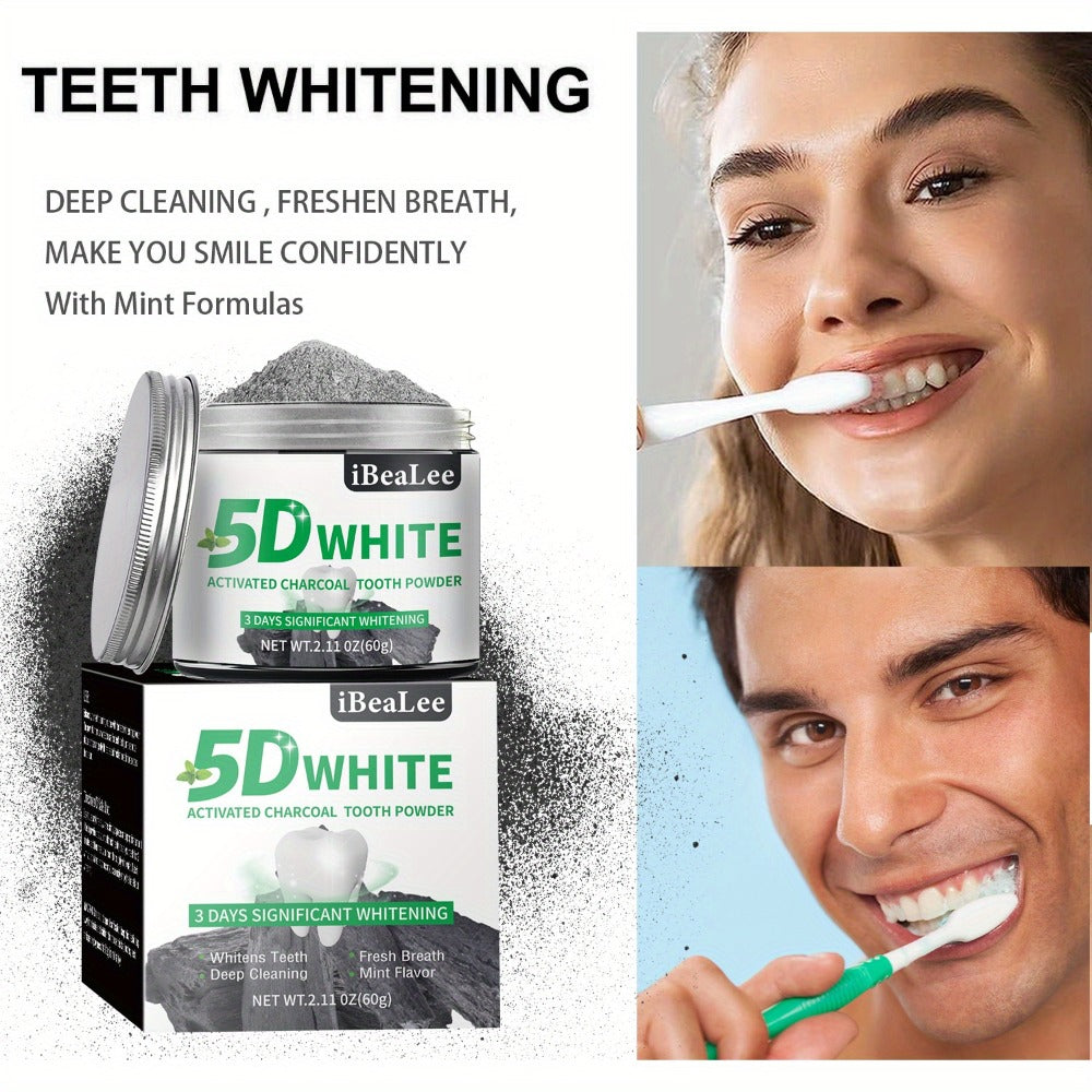 Activated Charcoal Teeth Whitening Powder 60g Natural Stain Remover for Coffee Tea Tobacco Deep Cleaning Dental Polish Breath Freshener Oral Care for Men Women Daily Whitening Trea - product image 11