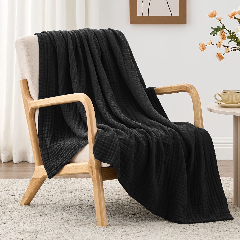 6-Layer Gauze Blanket 100% Muslin – Lightweight Breathable Cotton Throw for Couch & Bed, All Season Adult Blanket, 4 Colors - product image 5