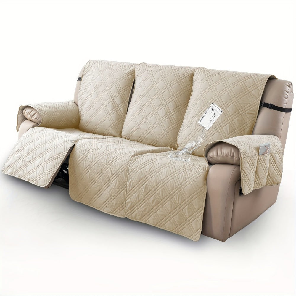 Waterproof Recliner Slipcover 3pcs Set | Non-Slip Quilted Elastic Recliner Chair Cover, Furniture Protector for Living Room Bedroom Office, 8 Colors - product image 5