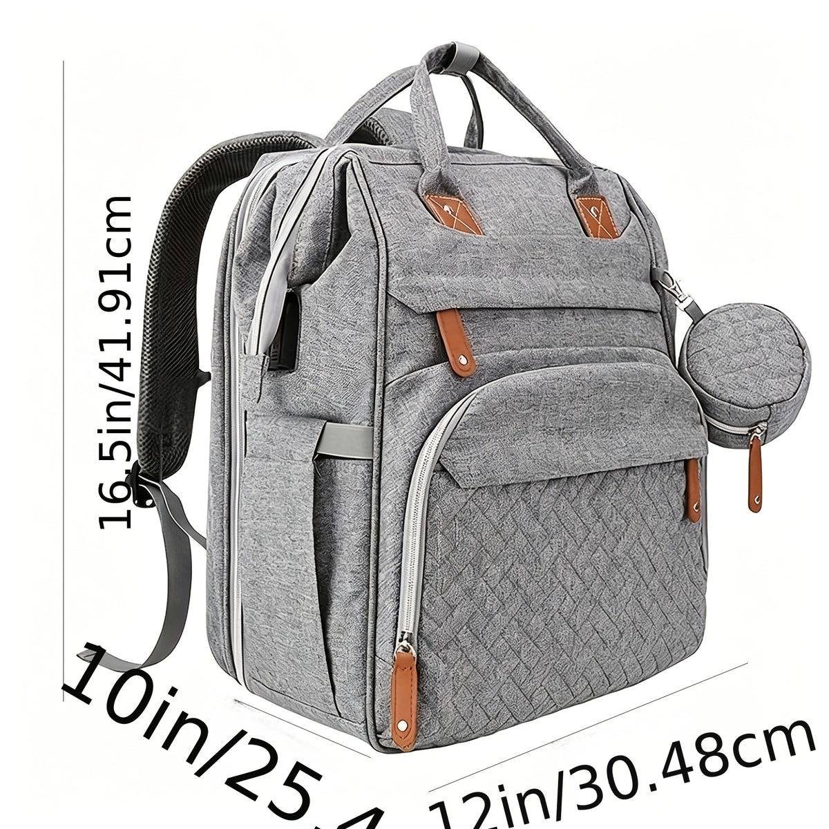 Diaper Bag Backpack, Diaper Bags, Shower Gifts, Multifunctional Diaper Backpack Large Capacity, (Heather Grey), Items, Necessitied - product image 2