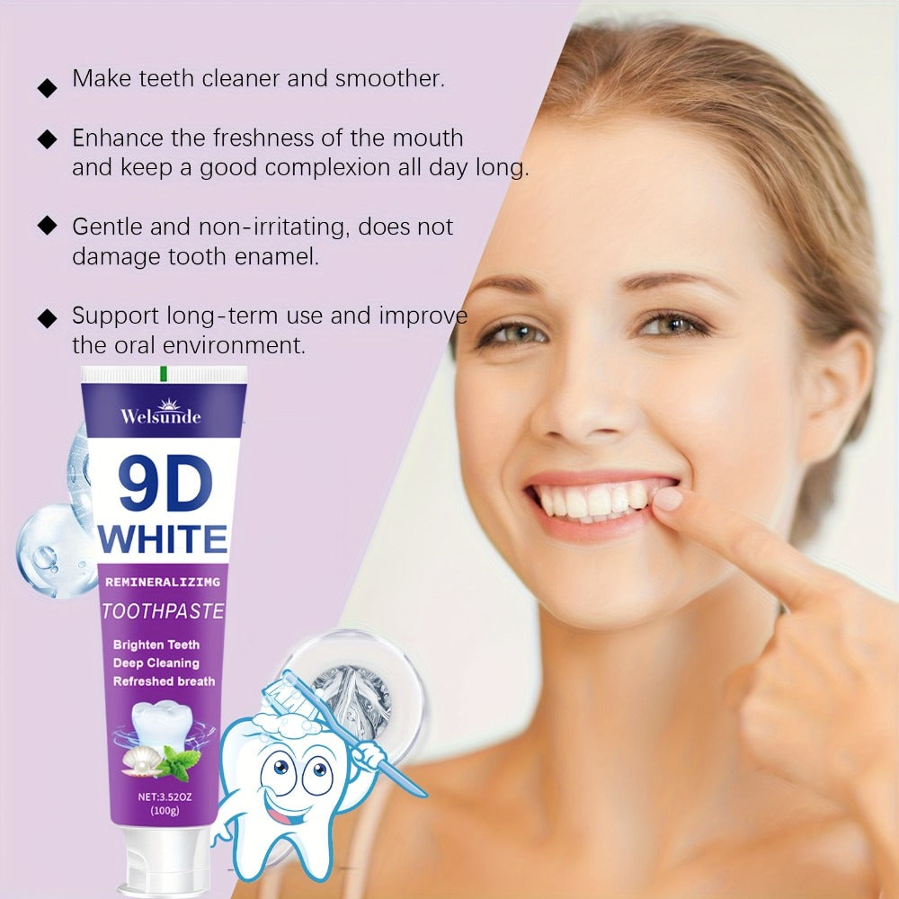 Purple Toothpaste 2pcs Hydroxyapatite Whitening Deep Cleaning European Formula Mint Flavor Fresh Breath Gentle on Gums Travel Size 100g Oral Care Gift for Women Men Sensitive Teeth - product image 11