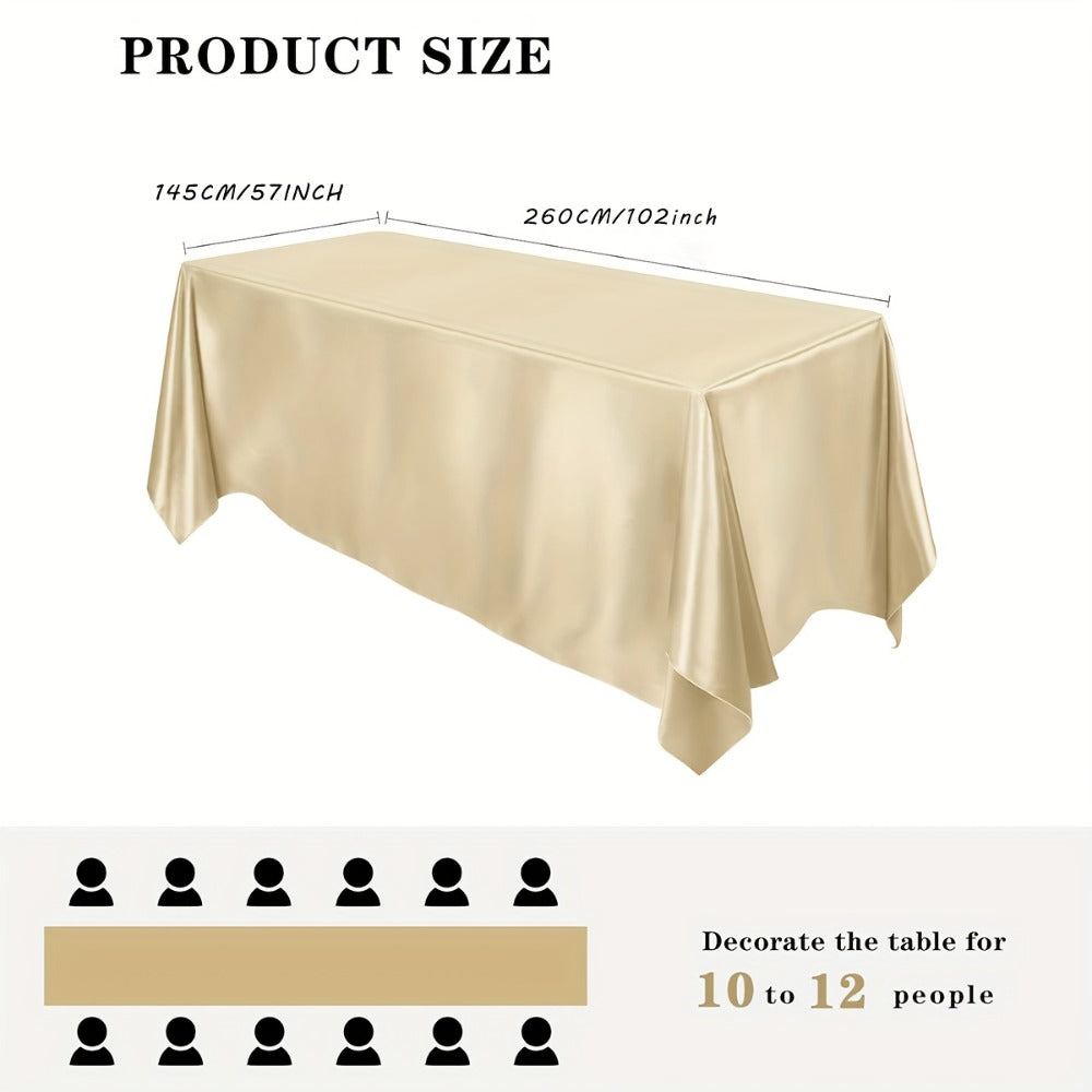Satin Tablecloth 12pcs 57"x102" Rectangular Silky Smooth Fabric Table Cover for Wedding Banquet Birthday Party Holiday Event - product image 4