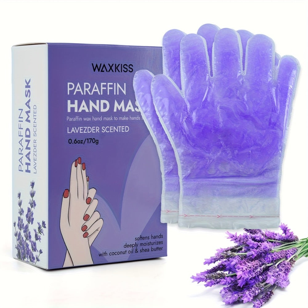 Paraffin Wax Moisturizing Hand & Foot Mask WAXKISS - Non-Greasy Skin Softening Treatment Lavender & Grapefruit Scent - Portable Spa Mask for Dry Cracked Hands Feet Skin Elasticity  - product image 8