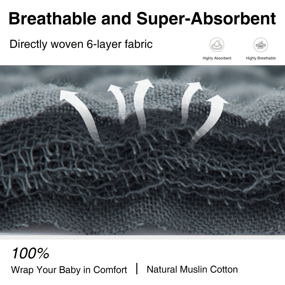 6-Layer Gauze Blanket 100% Muslin – Lightweight Breathable Cotton Throw for Couch & Bed, All Season Adult Blanket, 4 Colors - product image 14