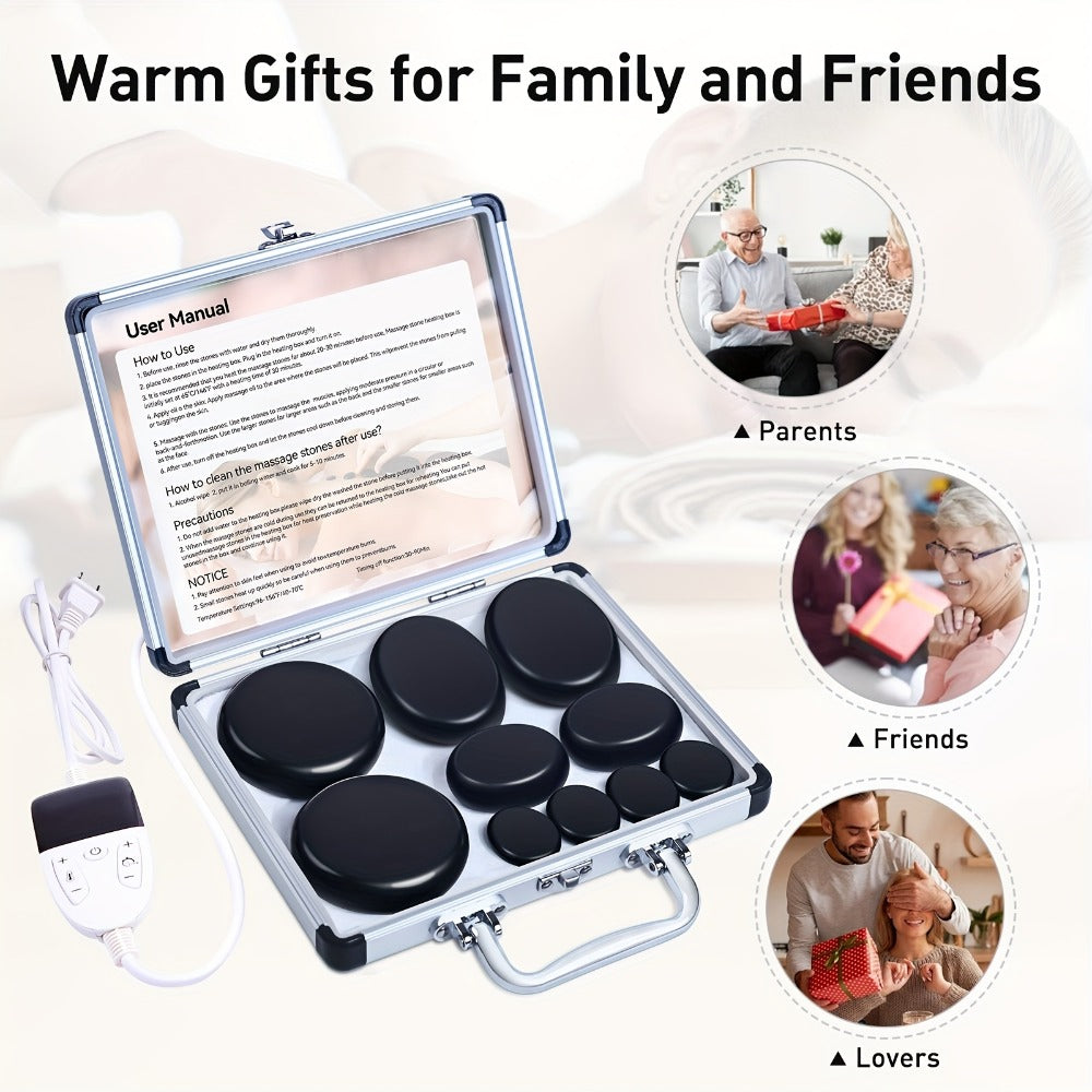 Hot Stone Massage Kit with Heater & Temperature Control – 10-Piece Professional Basalt Spa Stones Set for Full Body, Neck, Back & Leg Massage Therapy at Home or Salon - product image 6