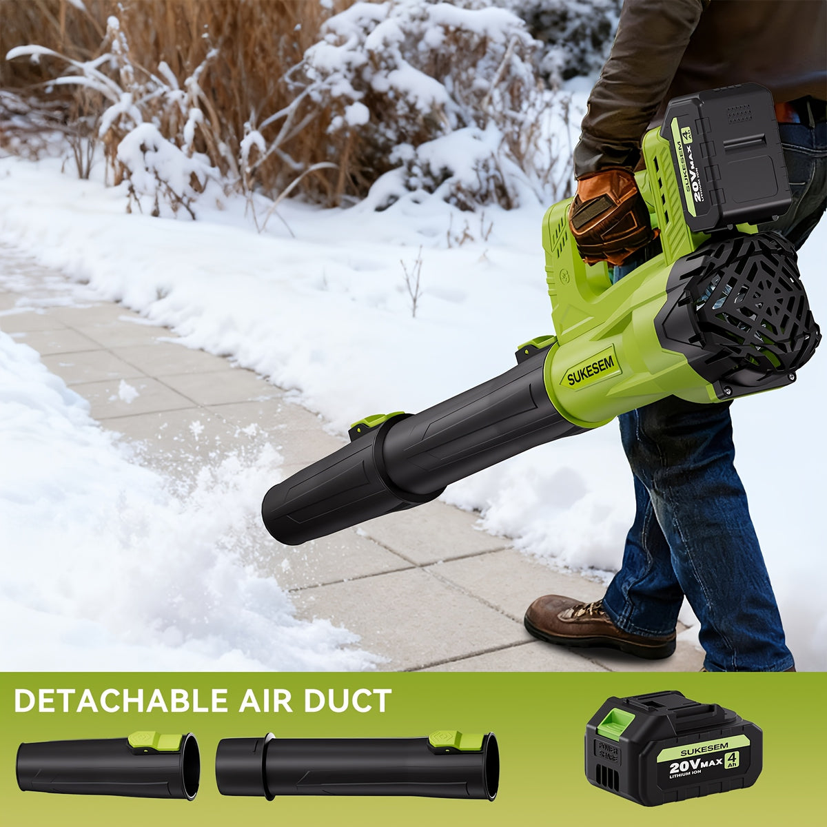 Turbo Jet Dryer, Electric Wireless Snow Blower | 20V/4.0AH Battery, High-Pressure Air Dryer, Handheld Snow Removal Machine, Plastic Material, Rechargeable - product image 7