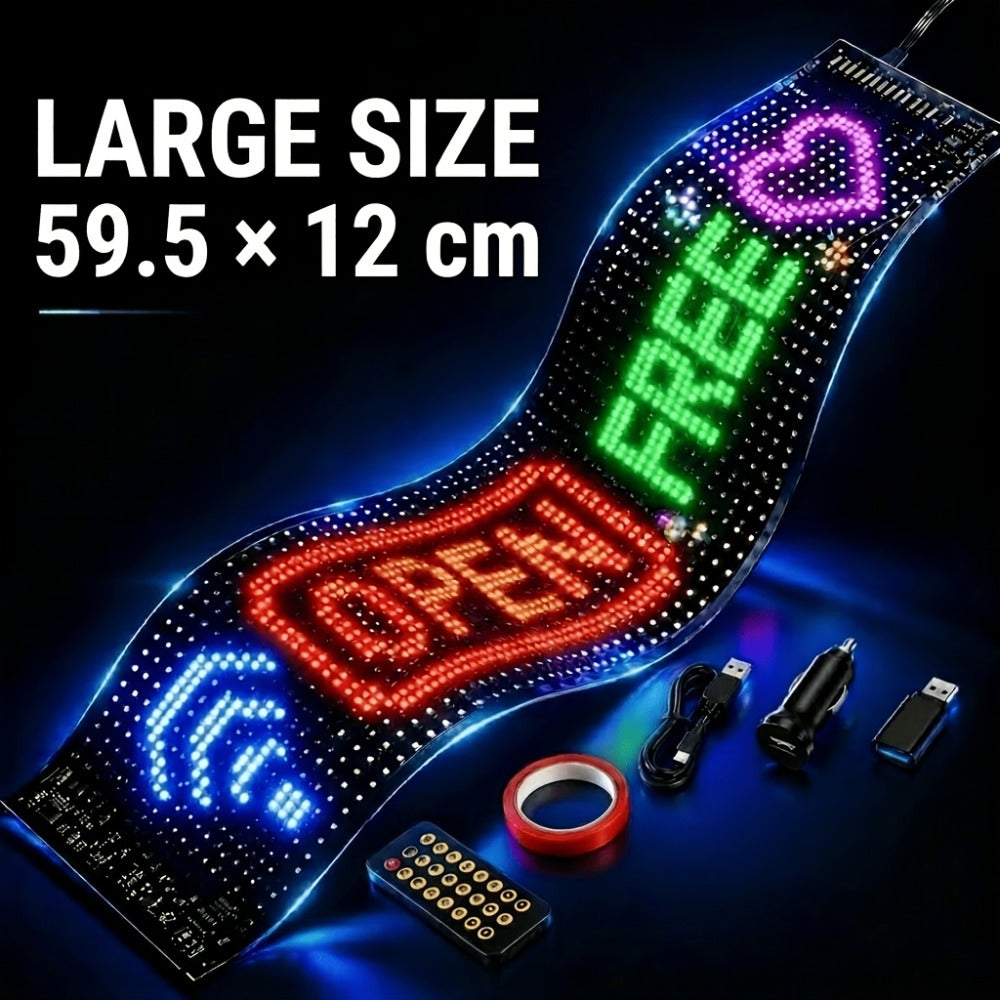 Programmable LED Sign – Flexible Matrix Display with App Control, Custom Text & Animations, Music Sync, USB Powered LED Panel for Bedroom Decor Store Window Business Display (3 Siz - product image 7