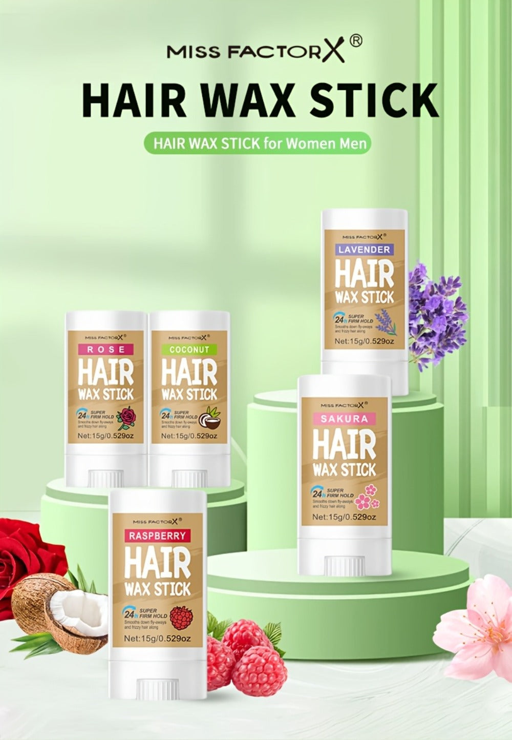 Hair Wax Stick 5 Pack Flyaway Control Edge Control with Jojoba Oil – Fragrance Free Non-Greasy Strong Hold Slick Back Styling Wax for Women Men All Hair Types - product image 11