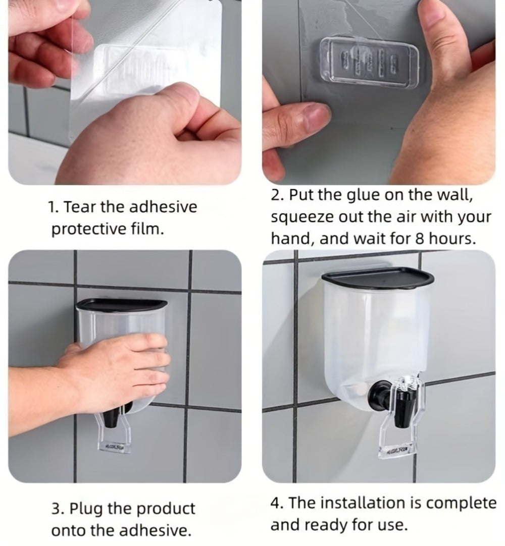 Mouthwash Dispenser Wall Mounted 2-Pack 21 oz Plastic Container - No Electricity Required, Space Saving Bathroom Organizer for Countertop Storage, Durable Refillable Liquid Soap &  - product image 20