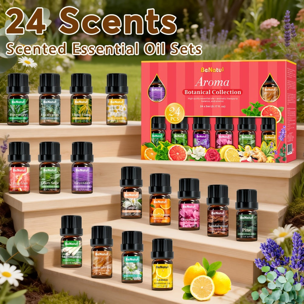 Essential Oil Set for Diffuser Humidifier Candle Making, Woody Coffee Date Night Garden Aroma Botanical Fragrance Oils, Sandalwood Cedarwood Lavender Peppermint Scents, Christmas V - product image 8