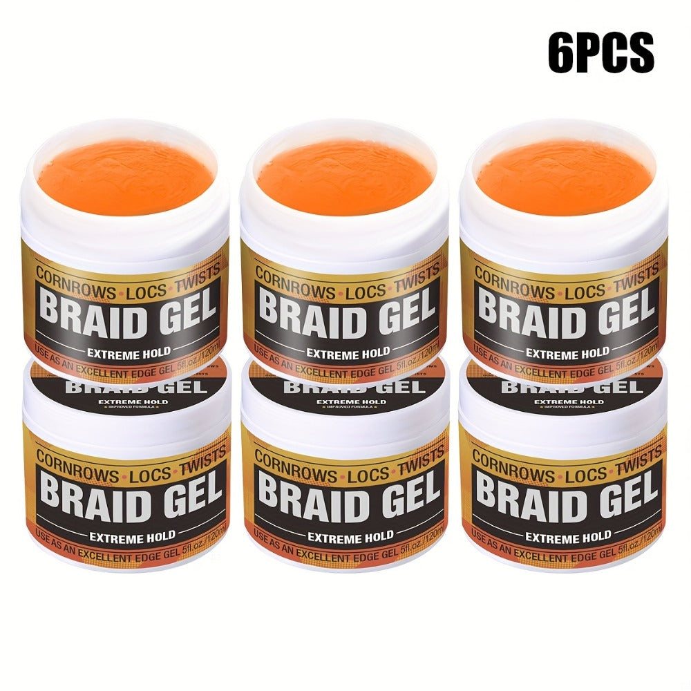 Extreme Hold Braid Gel & Edge Control Hair Wax Pomade — Anti-Frizz, Moisturizing, Long-Lasting for Braids, Locs, Twists & Sleek Styles, Natural Hair, Men & Women — 4/5/6 Pack - product image 7