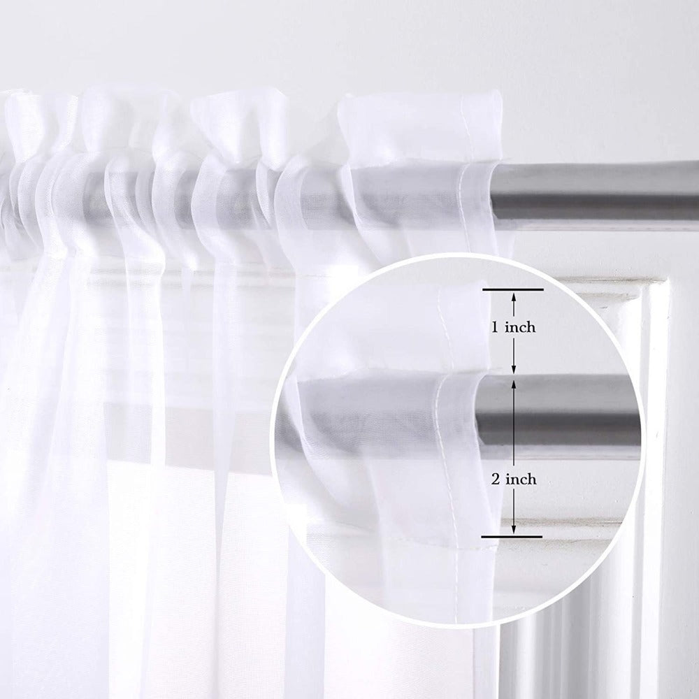 Sheer Curtains 2 Panels Rod Pocket – Light Filtering Privacy Window Drapes for Living Room Bedroom Modern Home Decor - product image 19