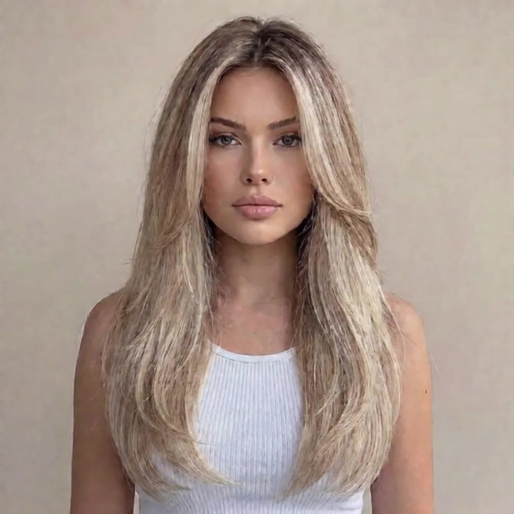 Heat Resistant Synthetic Wig Long 24 Inch 6 Colors Dark Brown Ivory Light Golden for Women Daily Wear Party Holiday Beginner Friendly Natural Look - product image 14