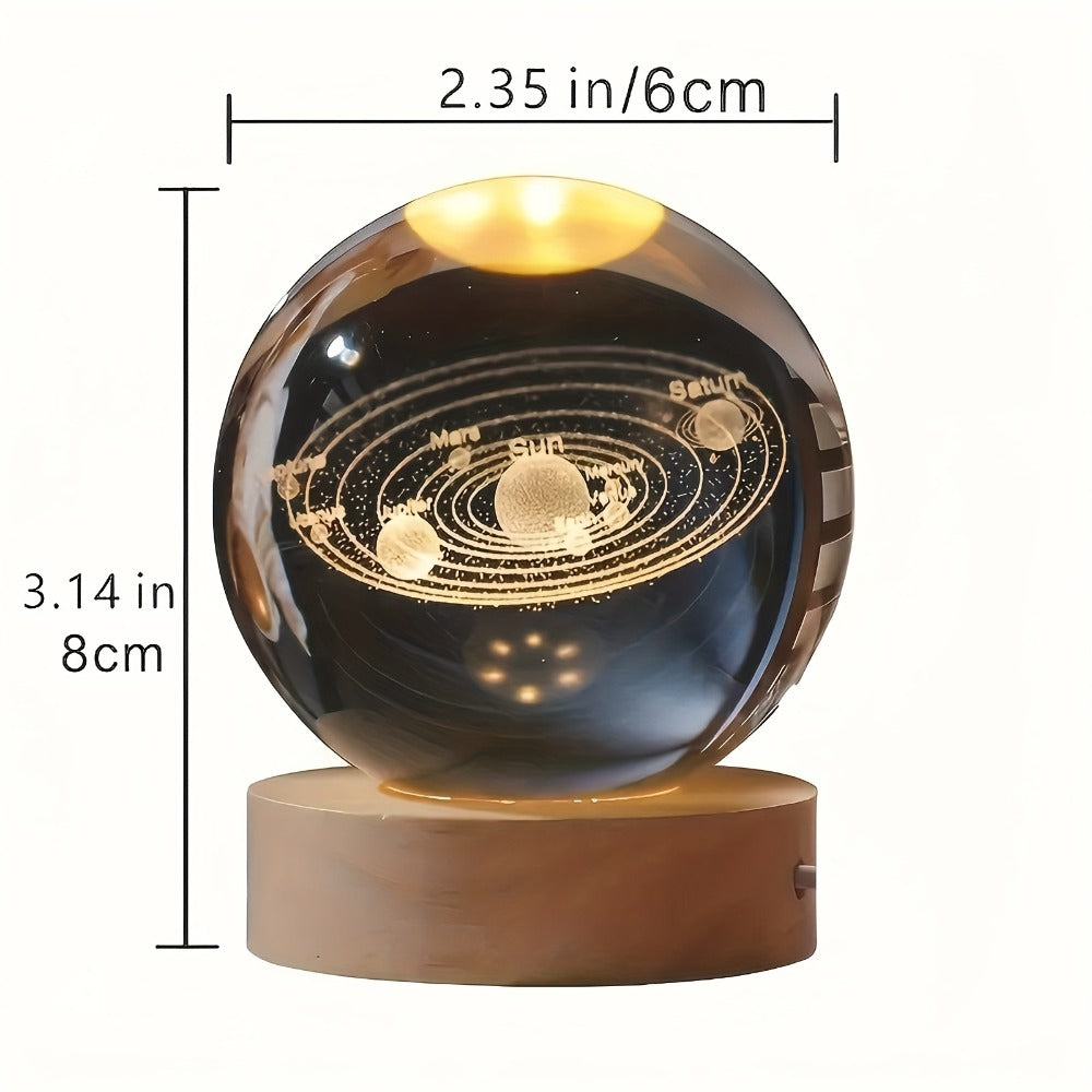 Starry Sky Crystal Ball Night Light – 3D Blue Galaxy Glass Sphere LED Desk Lamp, Creative Tabletop Decor Light for Bedroom, Unique Gift for Holiday Party Birthday (Blue Starry Sky) - product image 2