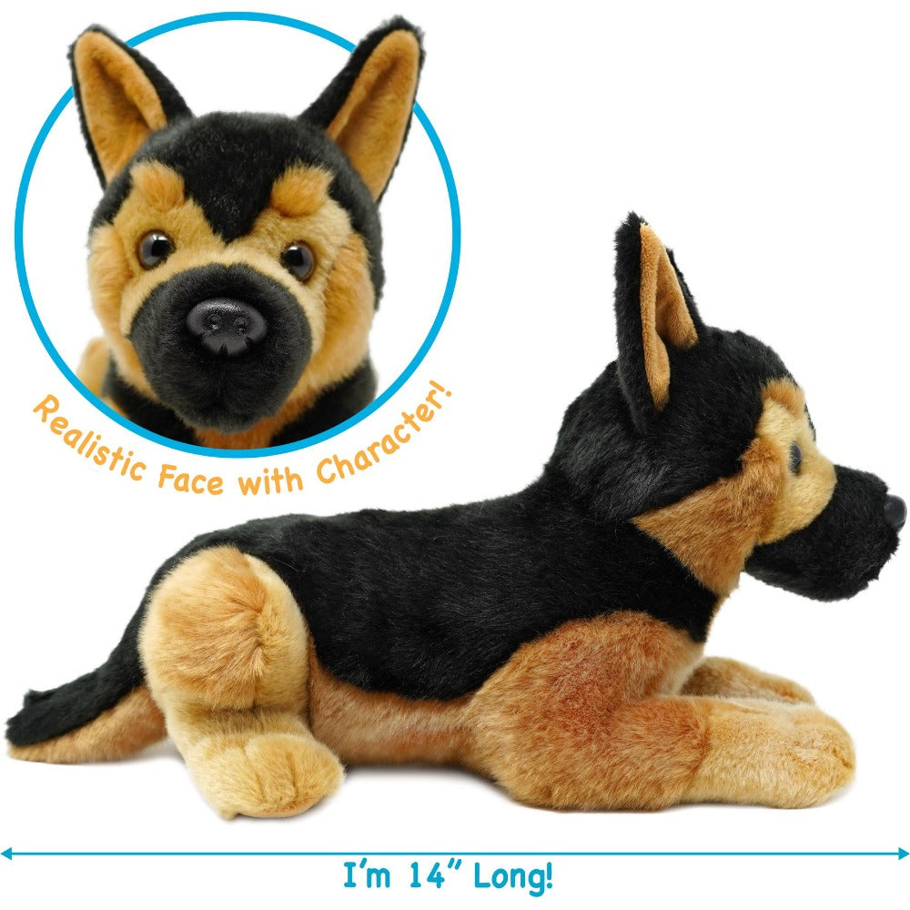German Shepherd Stuffed Animal 15 Inch Plush Toy - Realistic Soft Dog Plushie Gift for Kids, Gretchen The German Shepherd by Viahart - product image 6