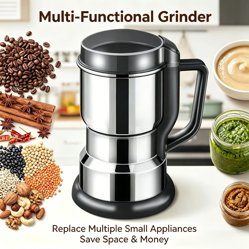 Electric Coffee Grinder 300W 25000RPM – 8-Blade Stainless Steel Spice & Grain Mill for Coffee Beans, Nuts, Spices | Home, Cafe & Camping - product image