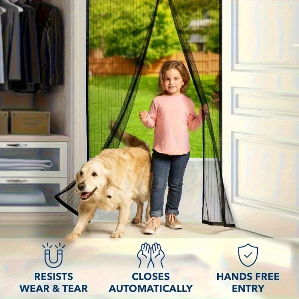 Magnetic Screen Door with Heavy Duty Metal Frame – Self-Closing Mesh Door Curtain, Insect-Proof Bug Screen with Frame Shackle, Easy Install for Indoor & Outdoor Doorways, Pet & Kid - product image 5