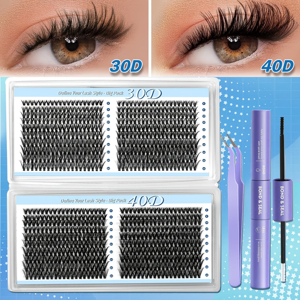 800Pcs Fluffy Wispy Lash Clusters Kit — 30D 40D Mixed Length 8-16mm DIY Eyelash Extensions with 2-in-1 Bond & Seal Glue and Tweezers, Natural Long-Lasting Cluster Lashes for Everyd - product image 17