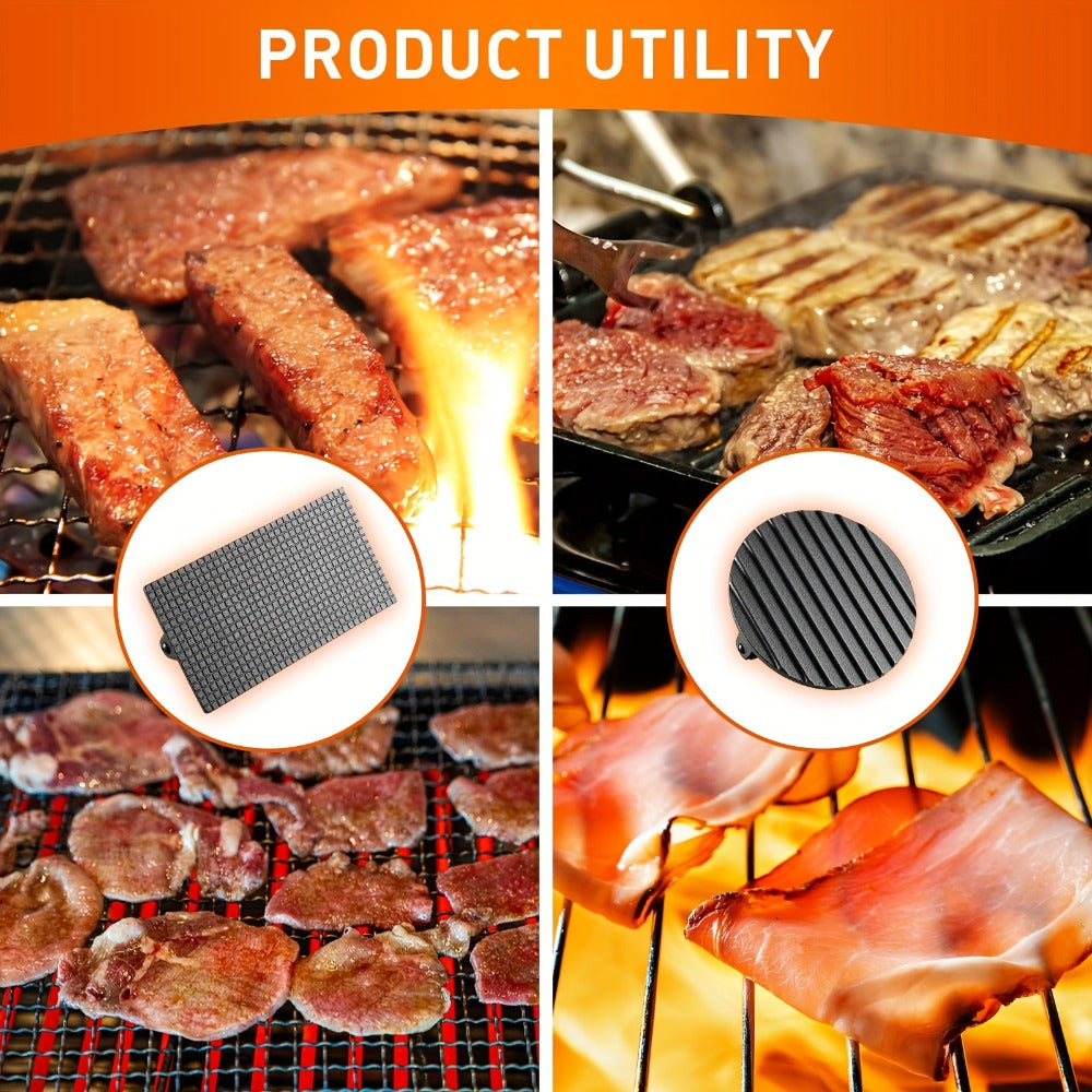 Cast Iron Burger Press Kit 2pcs - Round & Rectangular Heavy Duty Meat Press with Wooden Handle for Smash Burgers, Sandwiches, BBQ, Camping - product image 5