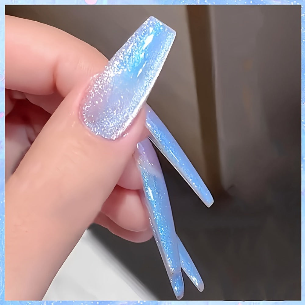 Aurora Cat Eye Gel Polish Light Blue 10ml – Magnetic Holographic Iridescent Shimmer UV LED Soak-Off Long-Lasting Gel Nail Polish, Salon-Quality 3D Nail Art Manicure for Women at Ho - product image 5