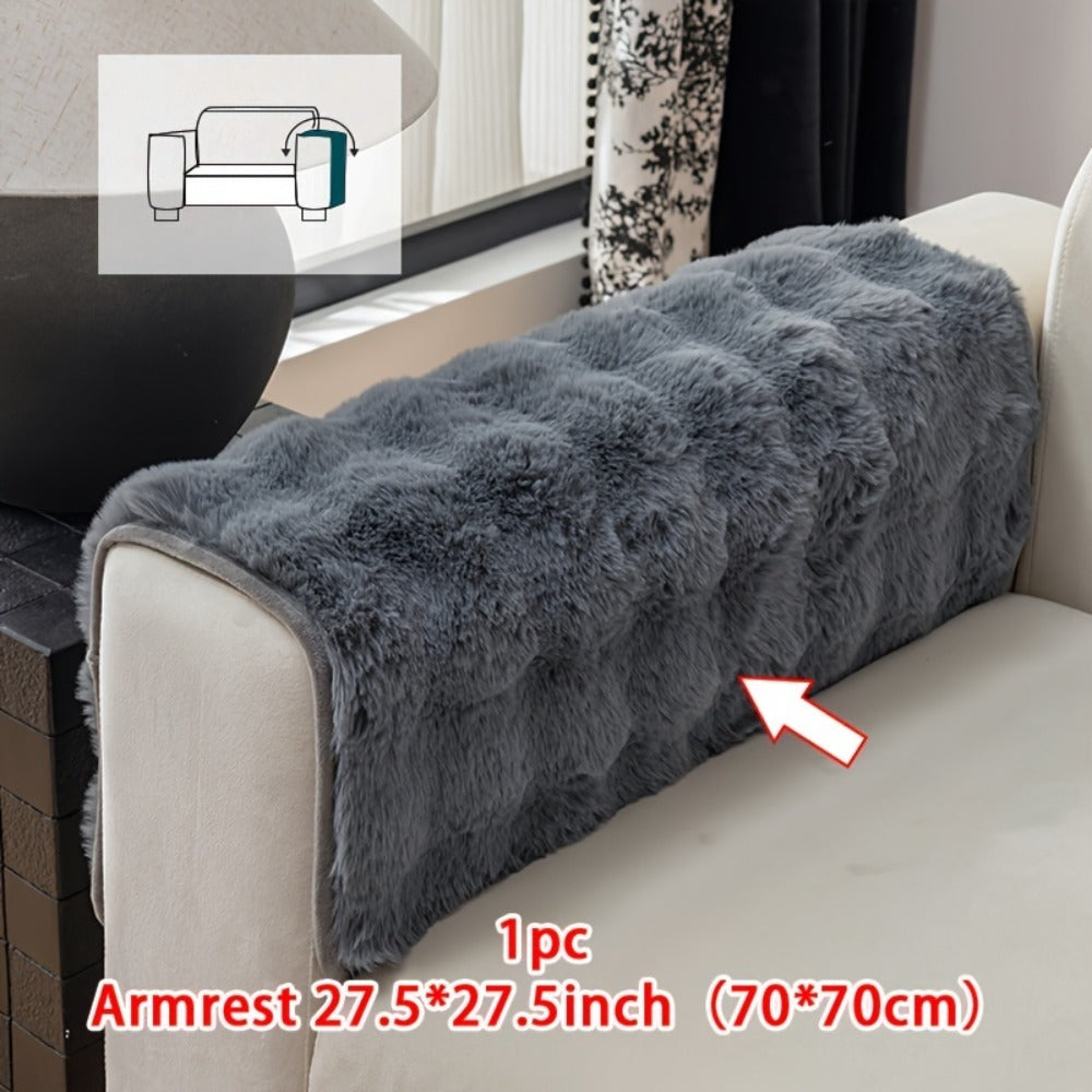 Faux Rabbit Plush Sofa Cover Winter Warm Thickened Anti-Slip Pet Friendly Cushion Protector for Living Room Bedroom Office 1 2 3 4 Seater - product image 13