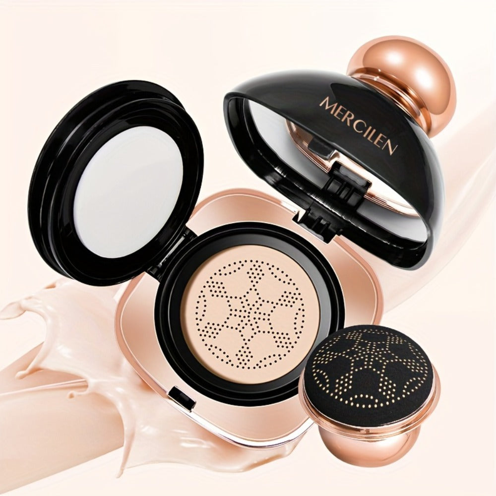 Air Cushion CC Cream Concealer Foundation MERCILEN Moisturizing Buildable Coverage Natural Dewy Finish – Hydrating Long-Lasting Face Makeup for Sensitive Skin Women All Skin Types - product image