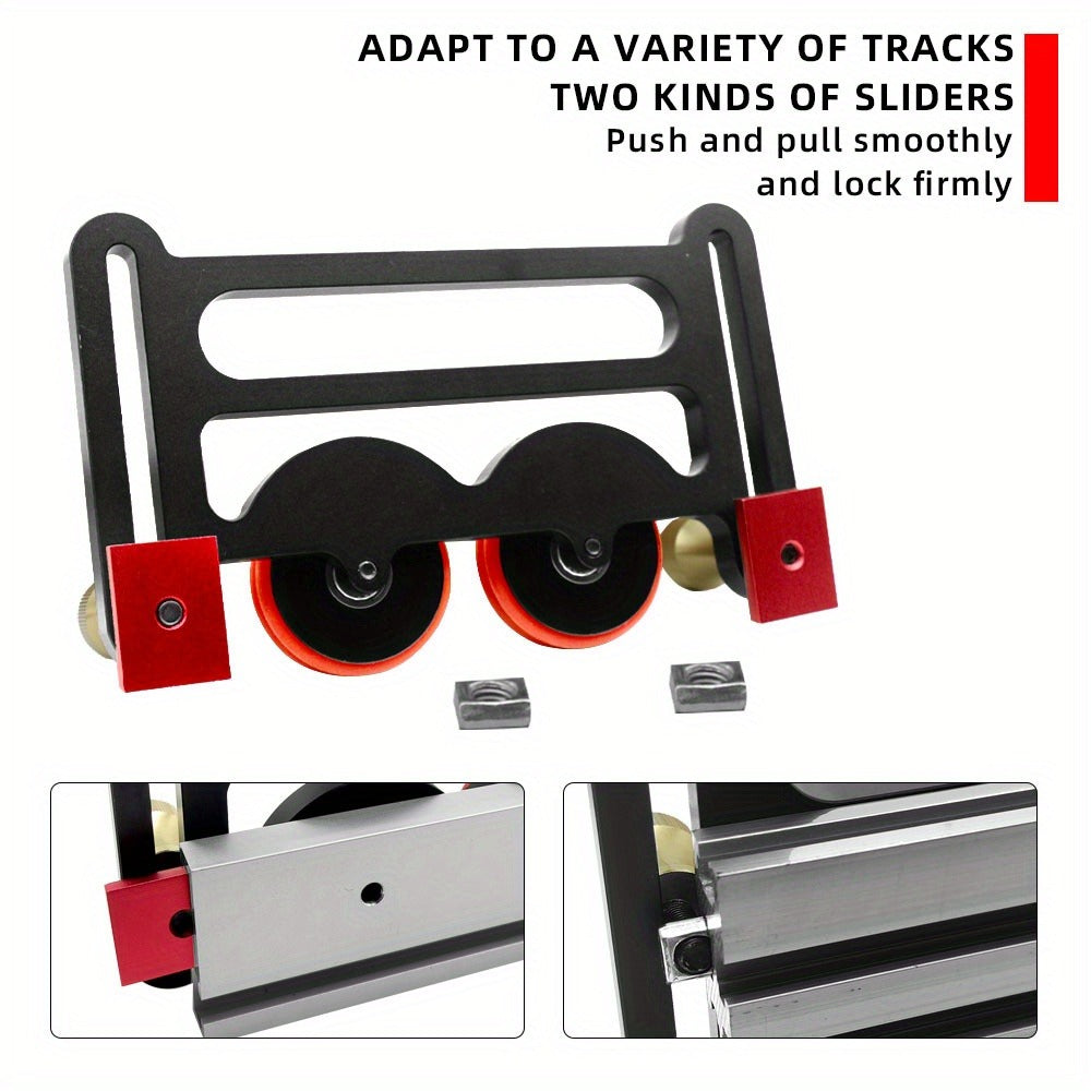 Feather Board Roller Guide for Table Saw – Aluminum Alloy One-Way Safety Stock Feeder with T-Track Mount, Anti-Kickback Woodworking Press Guide Tool - product image 6