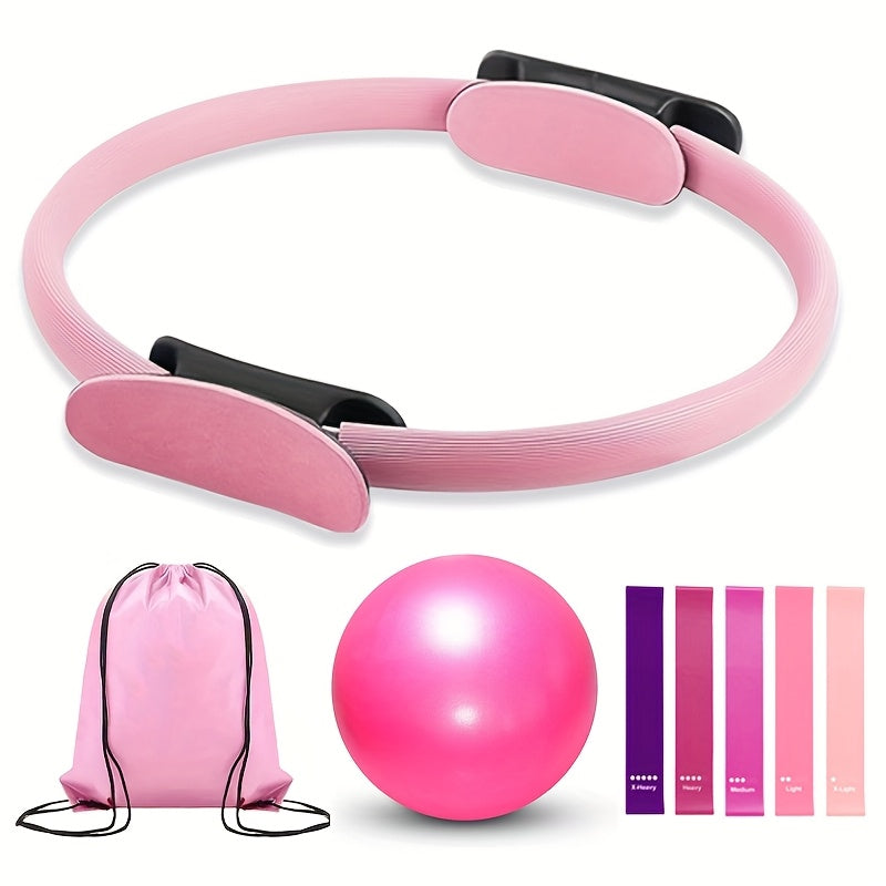 Yoga Pilates Ring Set 8-Piece | TPE Non-Slip Exercise Rings for Flexibility, Strength Training & Body Shaping, Home Workout Fitness Equipment for Women
