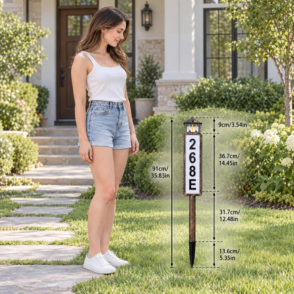 Solar Luminous House Number Sign, 3 Modes LED Lighted Address Board, Clear Visibility at Night, Suitable for Courtyards, Residences, and Apartments, Easy - product image 4