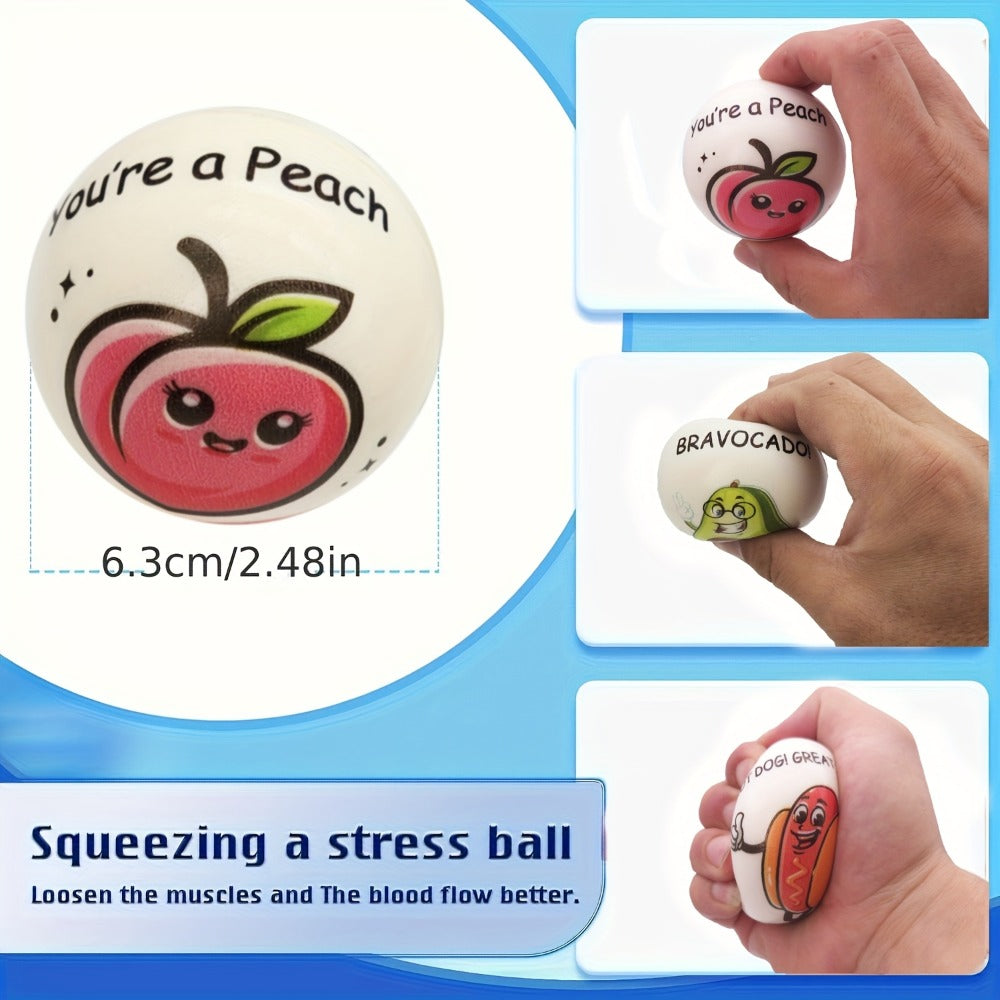 1.18 Inch Soft TPU Sensory Balls with Inspirational Quotes, Cartoon Animal Theme, Classroom Party Favors & Team Building Gifts – Motivational Animal Squeeze Stress Balls 24 Pack