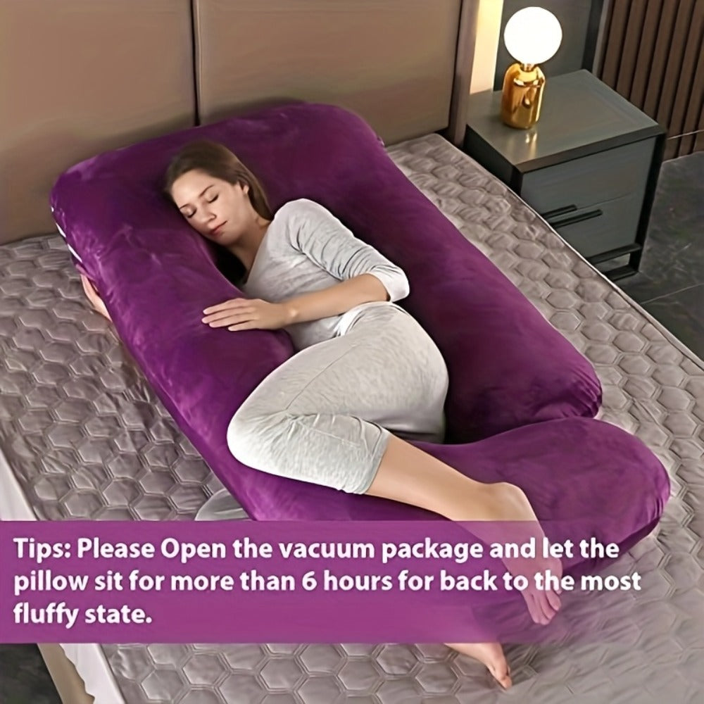 Maternity Pillow Full Body Pillow J-Shaped Pregnancy Pillow with Removable Cover Back Leg Tummy Support Multiple Styles & Sizes - product image 2