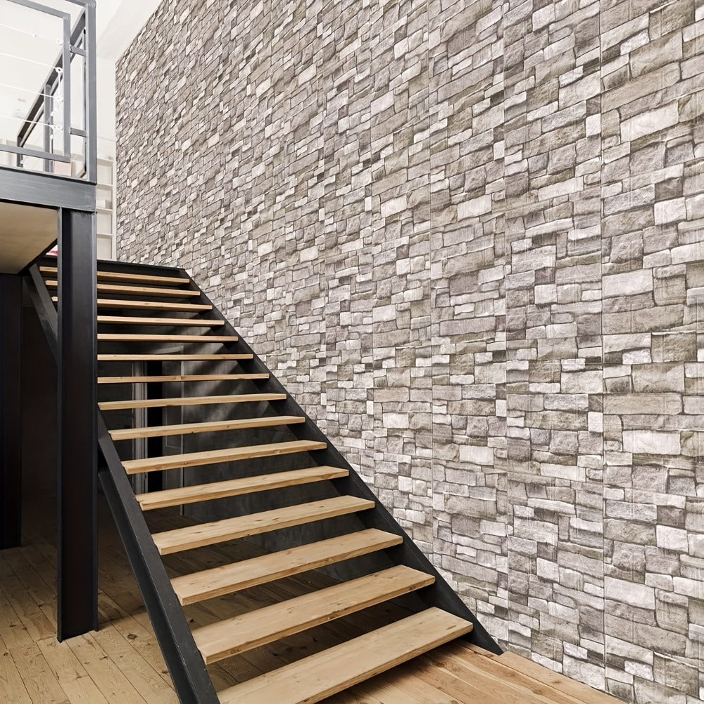 3D Foam Brick Wall Sticker 100 Pieces Self Adhesive Waterproof Soft Wallpaper Panel for Living Room Bedroom Bathroom Kitchen Home Decor White Rock Black Rock Red Marble Flower - product image 15