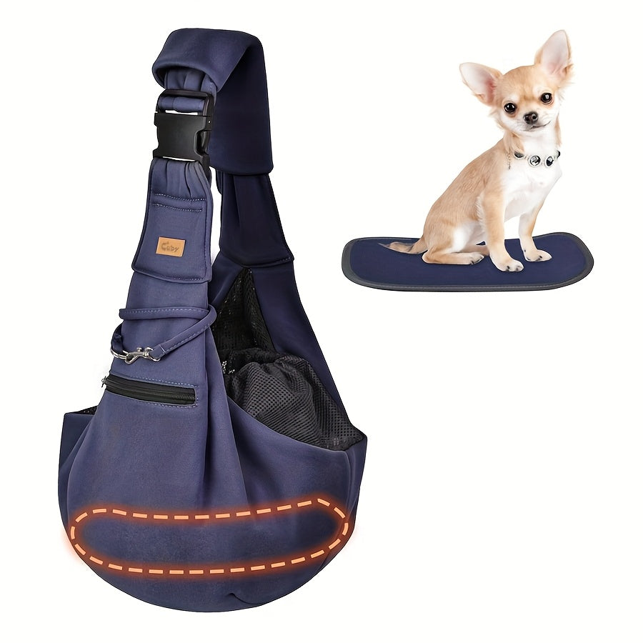 Padded Hard Bottom Pet Sling Shoulder Carrier – Adjustable Soft Dog Cat Puppy Carrying Bag, Comfortable Hands-Free Travel Shoulder Tote with Stable Base for - product image 3