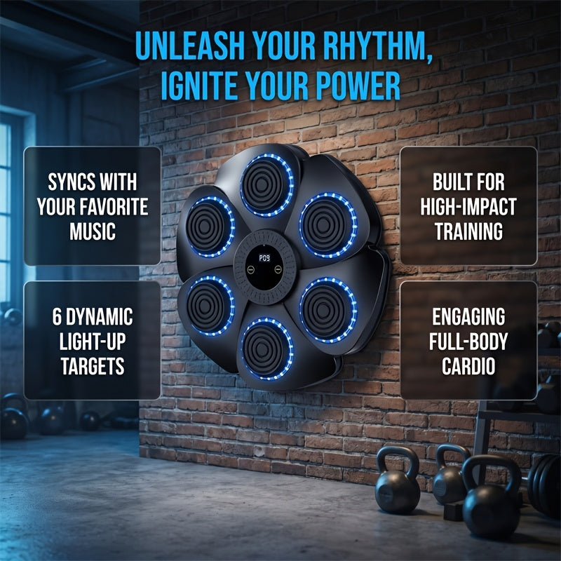 Wall-Mounted Wireless Boxing Machine with 9-Speed Adjustable Punch Trainer, Counter & LED Lights - Wireless Music Suitable for Home Gym, / Training, Free - product image 5
