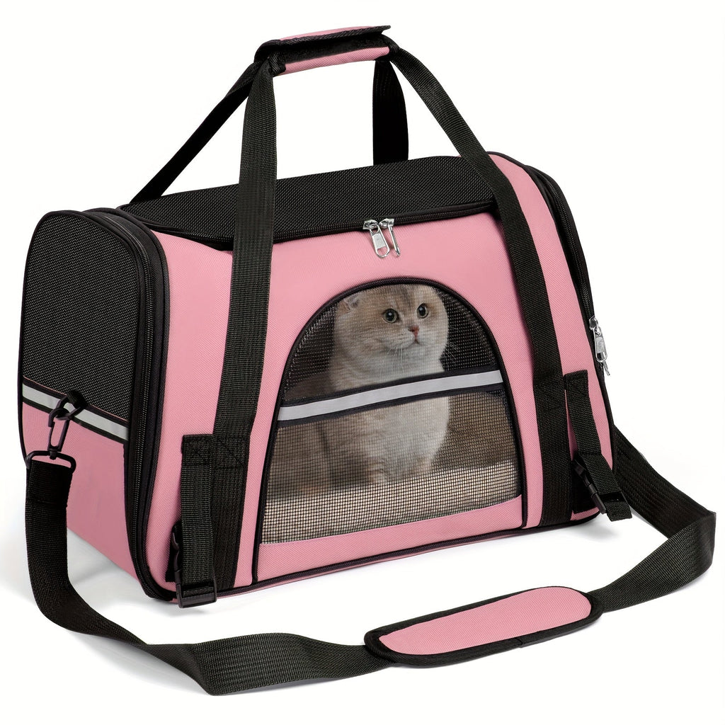 Airline Approved Collapsible Pet Travel Bag for Cats & Dogs, Spacious Ventilated Design, Anti-Escape Secure Zipper, Car-Friendly Breathable Cage, 6 Colors - product image 2
