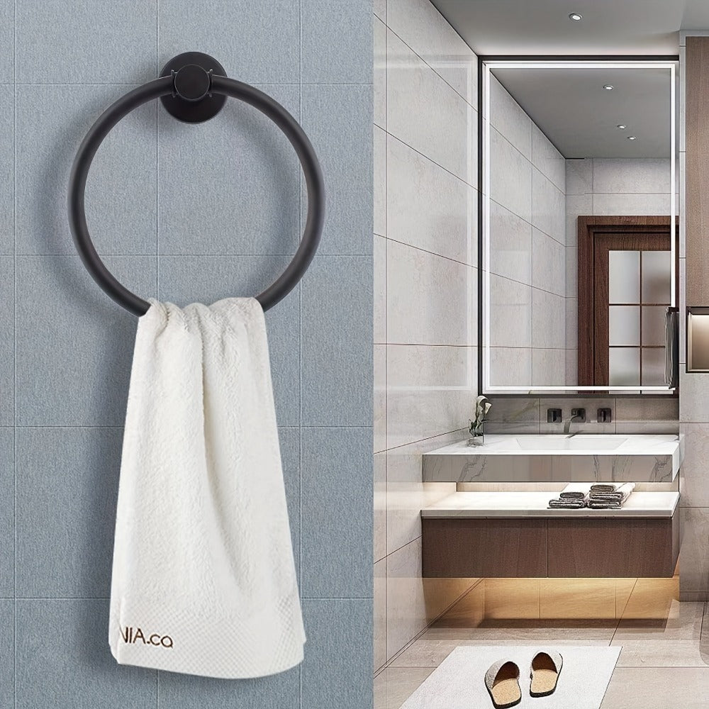 5-Piece Bathroom Hardware Set SUS304 Stainless Steel 24" Towel Bar Towel Ring Toilet Paper Holder Robe Hooks Black Silver Gold - product image 9