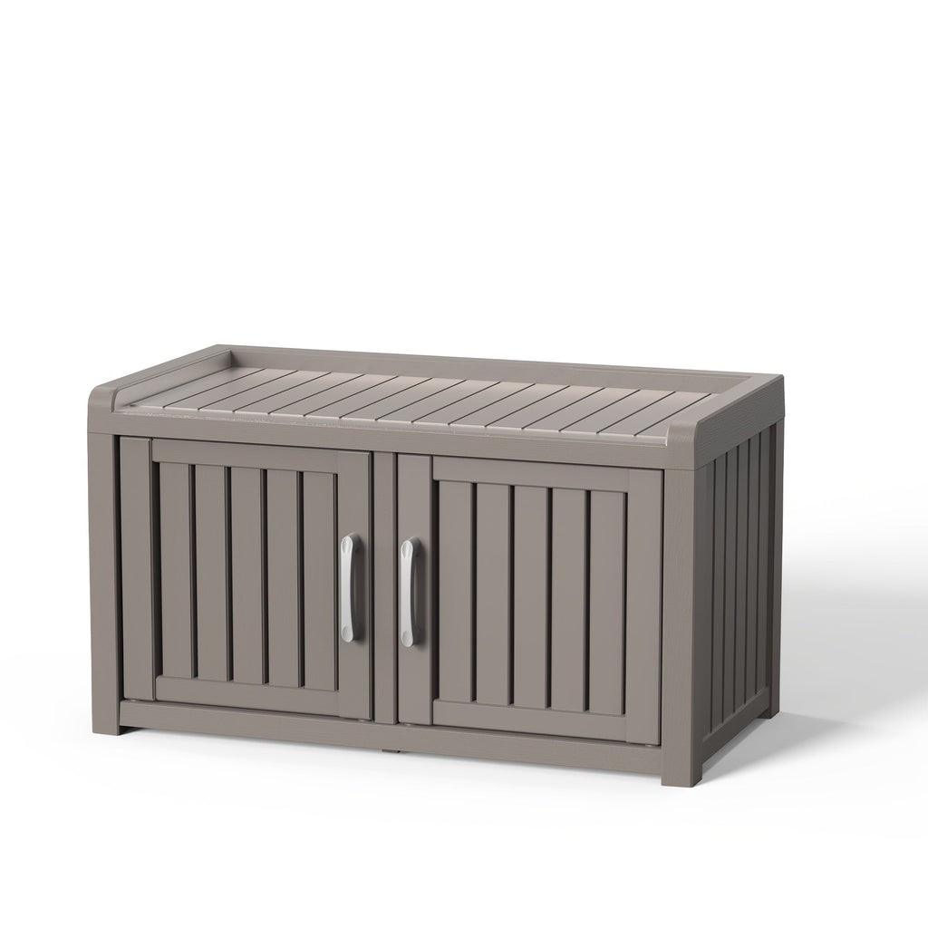 Shoe Storage Bench with Hidden Cabinet Entryway Bench All-Weather Resin Indoor Outdoor Porch Patio Mudroom Hallway Organizer - product image 13