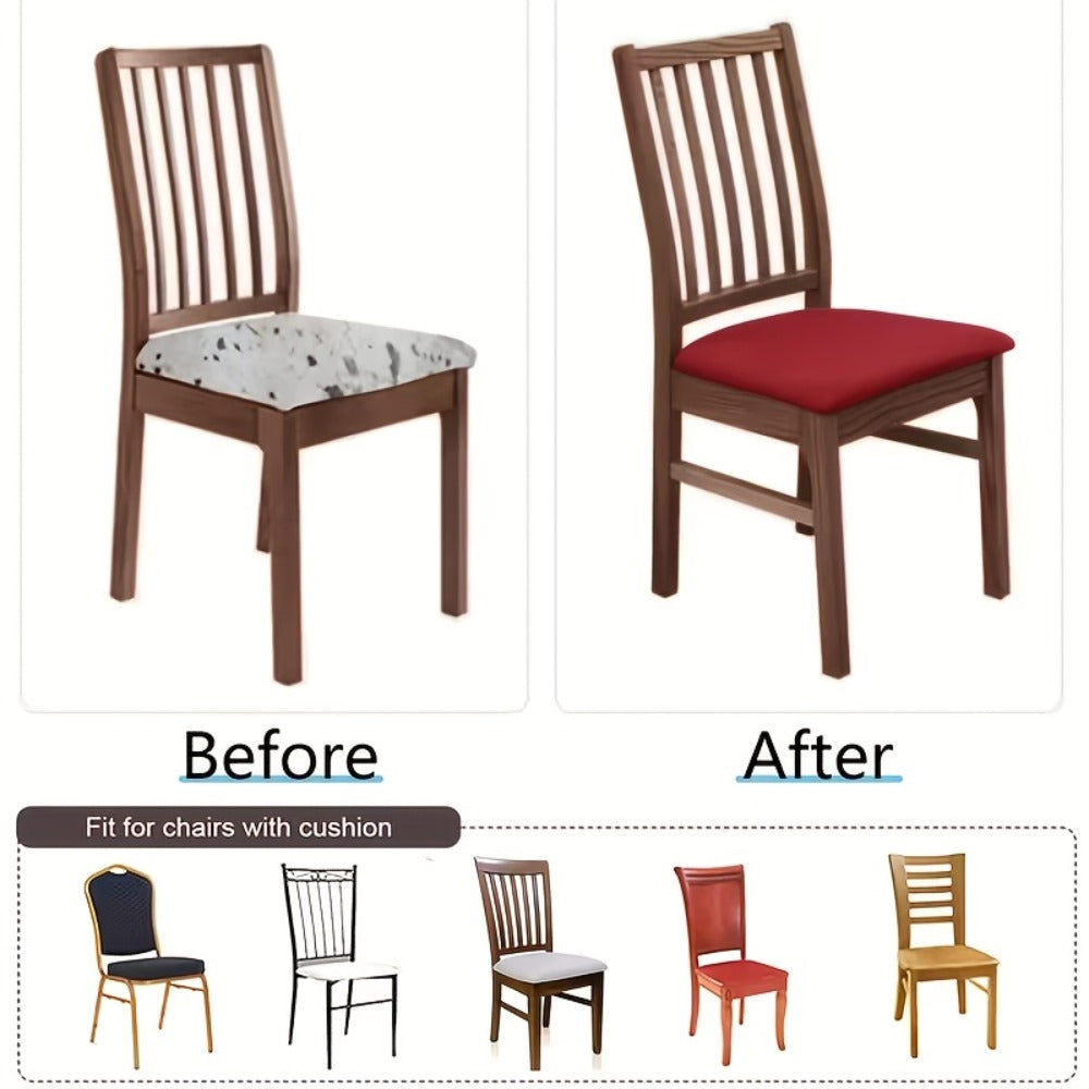 Dining Chair Covers Set of 4 Stretch Elastic Seat Slipcovers Soft Brushed Polyester Solid Color Chair Protector for Home Office Kitchen - product image 6