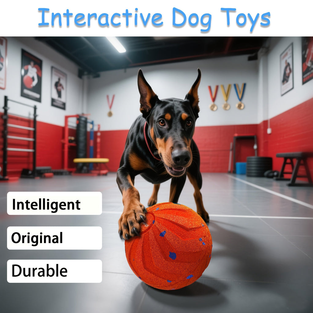 Interactive Dog Ball Toy USB Rechargeable – Automatic Bouncing Rolling Spinning Ball with Sleep Mode & Tap-to-Play, Smart Self-Moving Dog Toy for Indoor Play - product image