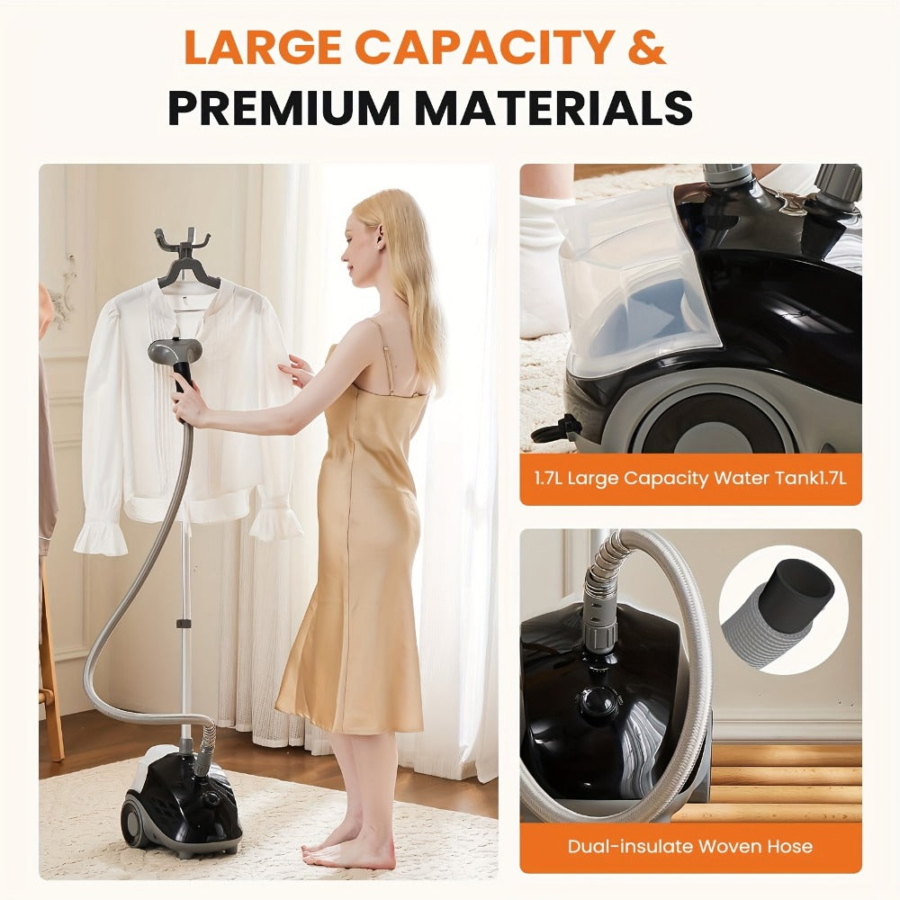 Garment Steamer Hanging Iron Machine 1500W, Vertical Steam Iron with 1.8L Large Water Tank, 60 Min Continuous Steam, 45s Fast Heat-Up, Roll Wheels, Adjustable Handheld Steamer for  - product image 10
