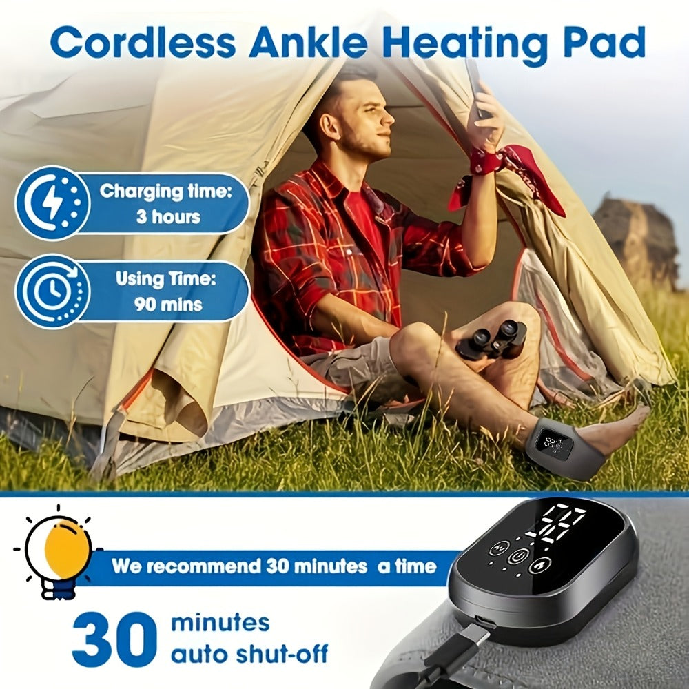 Foot Massager Electric Heated Ankle Wrap | 3 Heat Levels 3 Vibration Modes Touch Screen Timer | Relieves Ankle Pain Plantar Fasciitis Arthritis Muscle Fatigue | Fits Left & Right F - product image 7