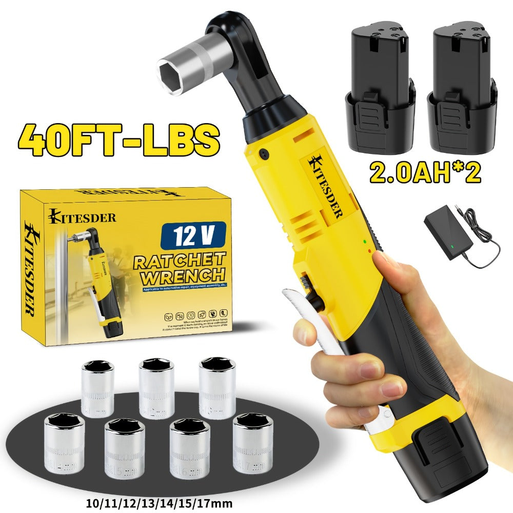 Electric Ratchet Wrench Set 12V Cordless with Lithium Battery – Fast Charge, Variable Speed Trigger, Socket Sleeves, for Automotive Repair, Screws & Nuts – Basic & Full Kit Options - product image 6