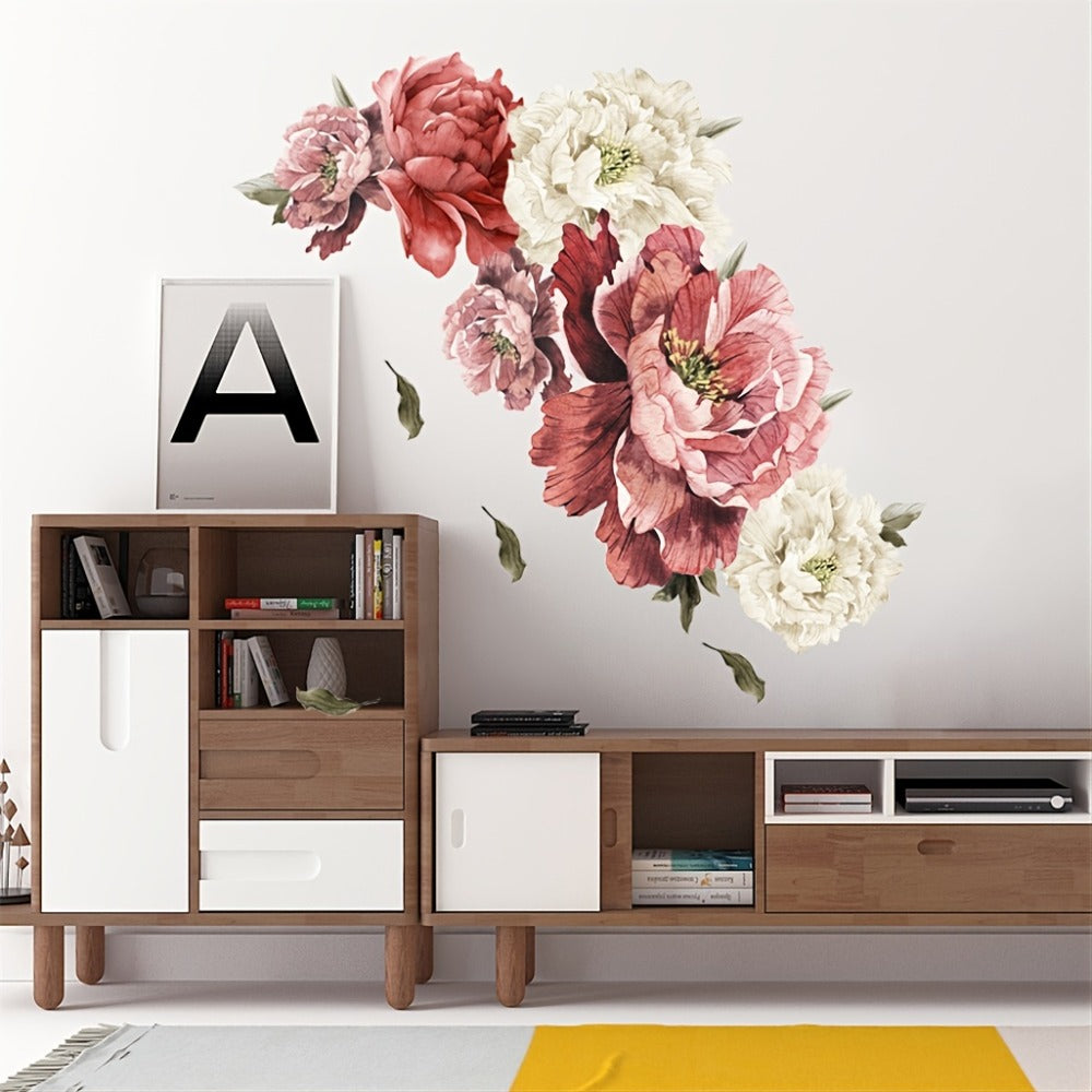 Peony Flower Window Glass Sticker – Anti-Collision Waterproof Decorative Glass Film, European Floral Wall & Window Decal for Home Decor, 17.7 x 47.2 Inches (2 Styles) - product image 8