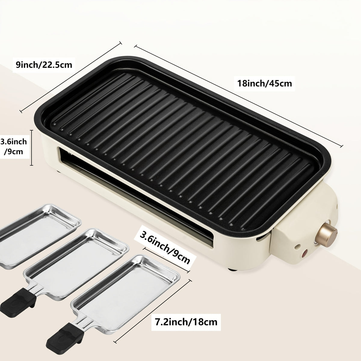 Smokeless Electric Grill | Indoor Grill with Removable Non-Stick Plate, 1700W, Portable BBQ Grill, Electric Griddle, Stainless Steel, Dishwasher Safe, Perfect - product image 2