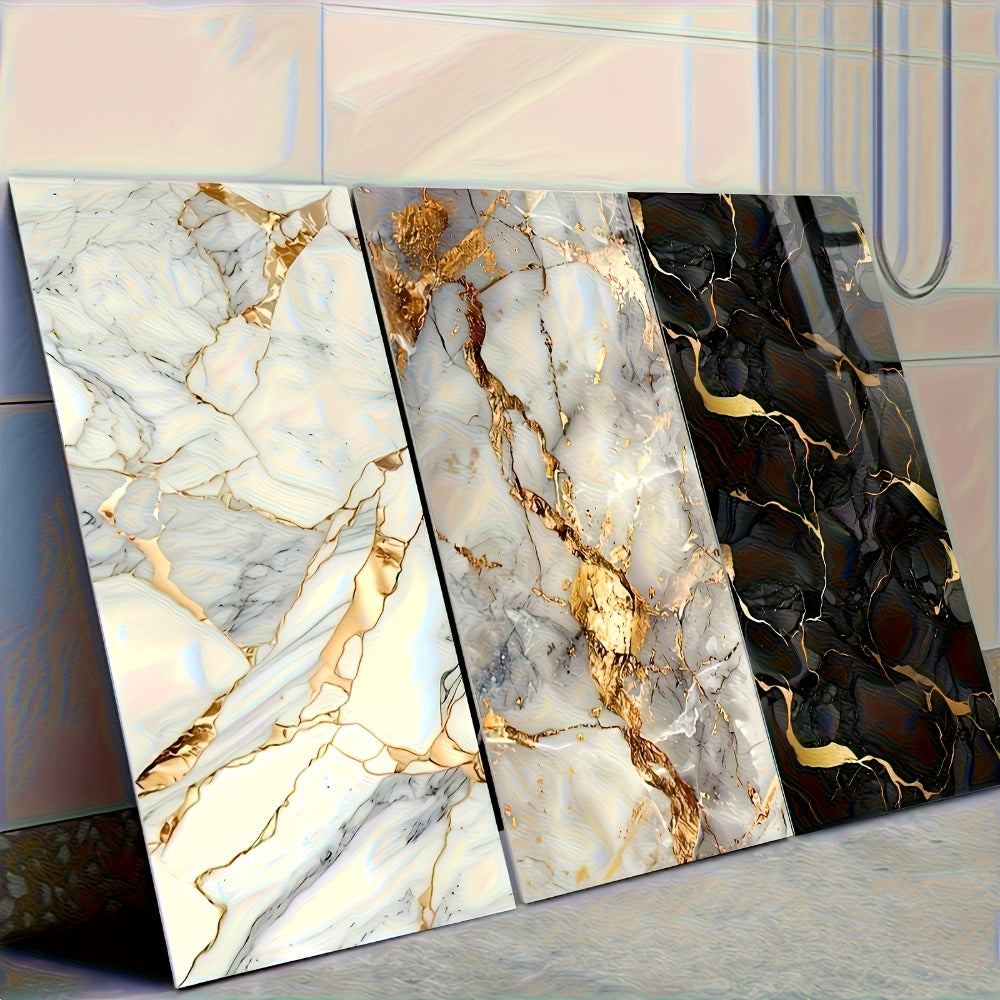 Peel and Stick Marble Tile Stickers – Self Adhesive Foam Wall Tiles for Bathroom Kitchen Office Bohemian Home Decor (50/100pcs, White/Gray/Black/Blue Gold) - product image 18