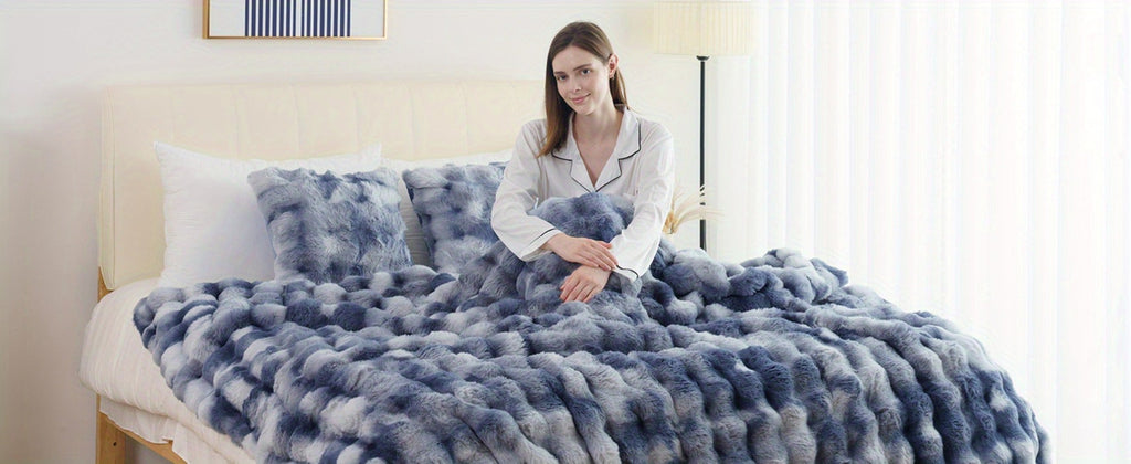 Faux Rabbit Fur Throw Blanket – Ultra-Soft Plush Fleece for Bed, Couch, Sofa & Travel, All Season, 11 Colors, Throw to King Size - product image 23