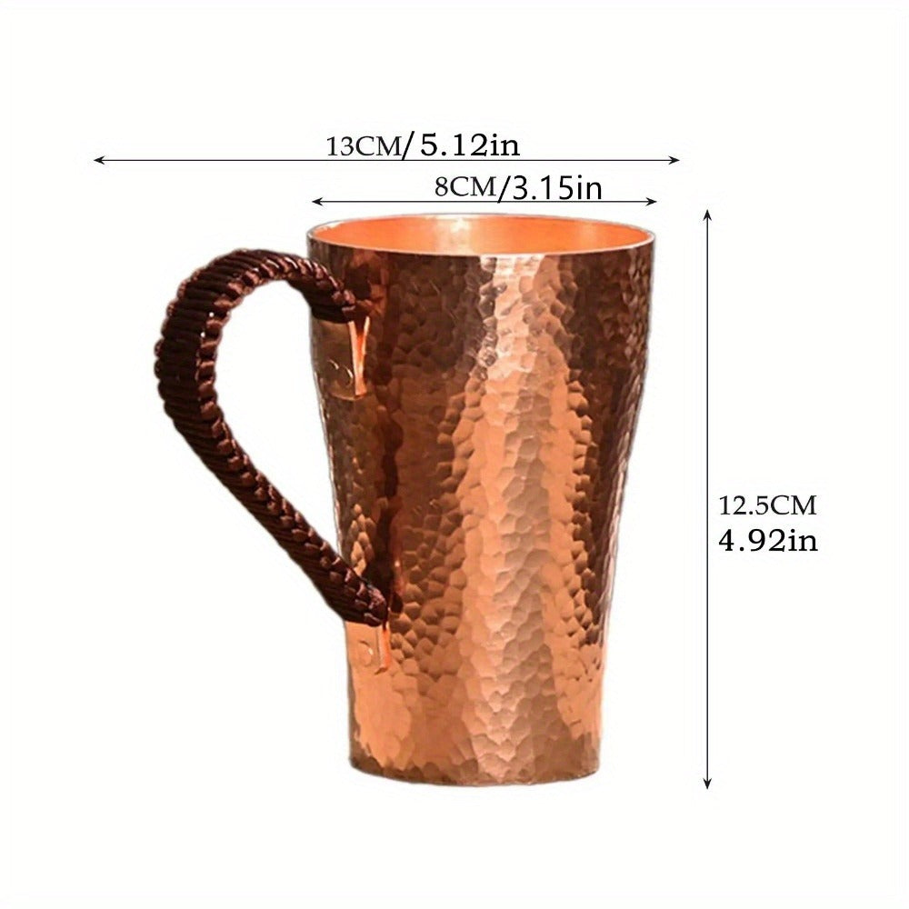 Handcrafted Copper Mug with Hammer Pattern – Pure Copper Coffee Mug, Tea Cup & Water Vessel – Artisan Copper Drinking Cup for Moscow Mule, Milk, Hot & Cold Beverages – Unique Kitch - product image 4