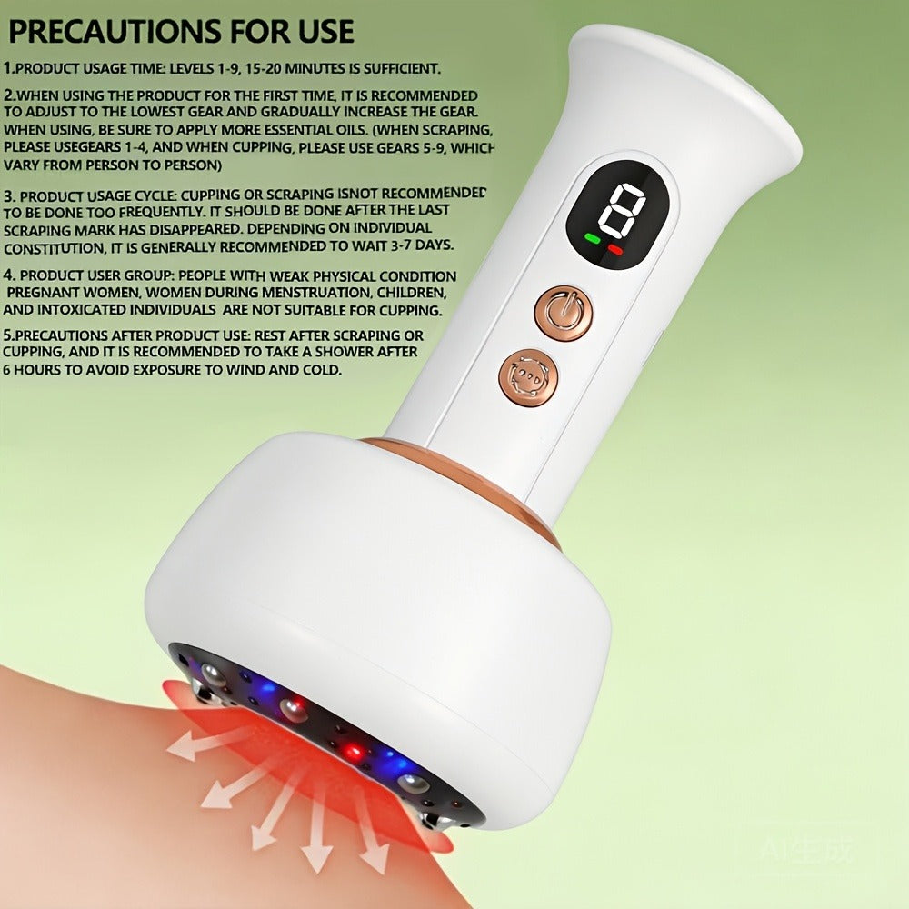Vacuum Cupping Massager USB Rechargeable Scraping Massage Device Intelligent Suction Cup with 1200mAh Battery for Neck Shoulder Back Pain Relief Home Use - product image 14
