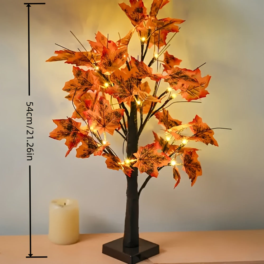LED Maple Leaf Tree Table Lamp 2 Pack - 21 Inch Battery Powered Artificial Tree Light for Home Room Balcony Thanksgiving Christmas Fall Autumn Decor Indoor Festival Decoration - product image 4